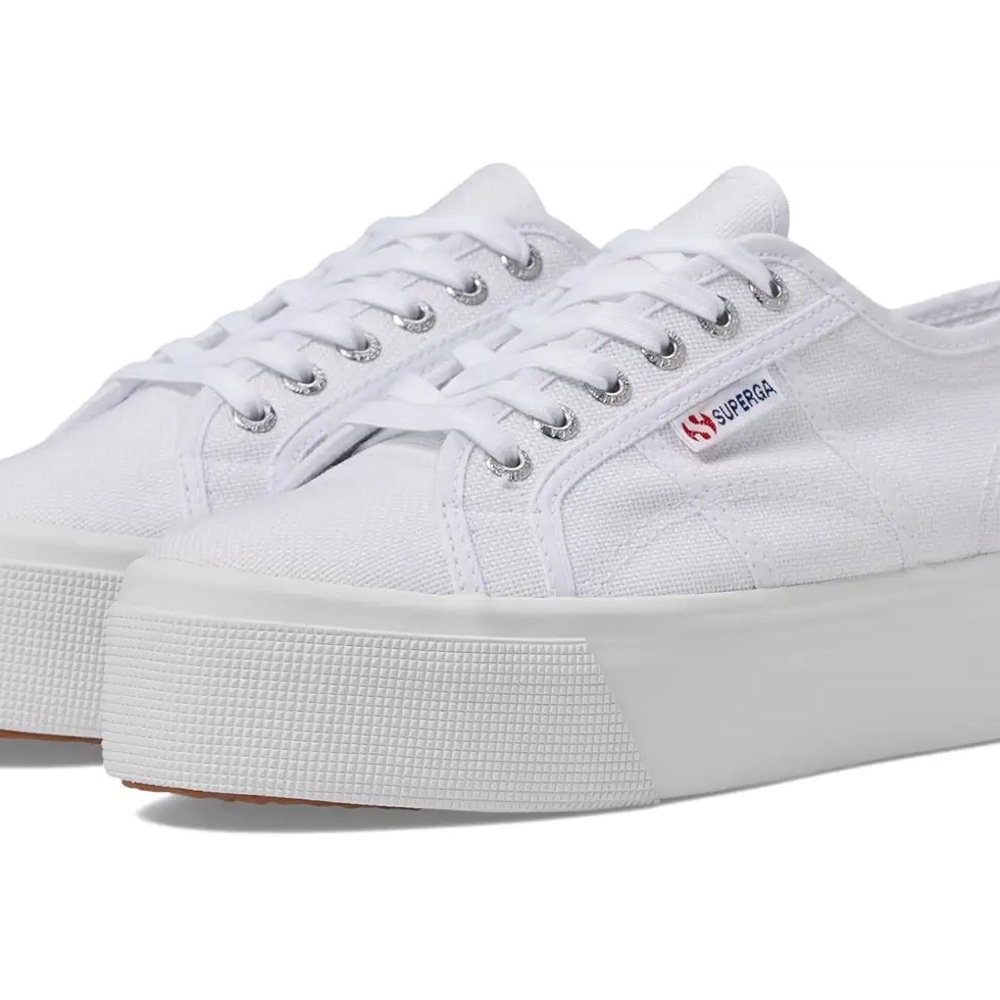 White Platform Sneakers Superga